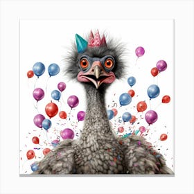 Birthday Ostrich Canvas Print