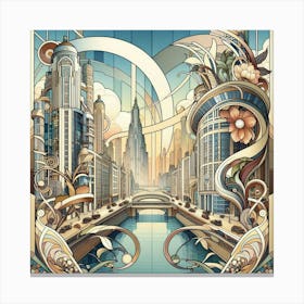 Futuristic Cityscape 49 Canvas Print