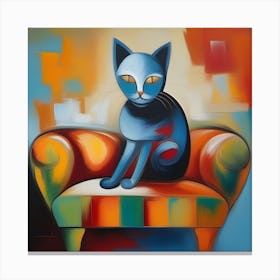 Cat On The Couch Canvas Print