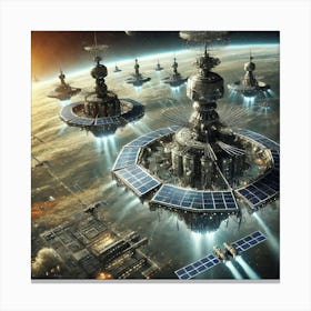 Orbital Defense Stations Converted Canvas Print