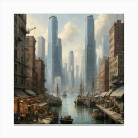 Futuristic City art print 5 Canvas Print