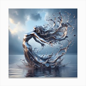 Mermaid In Water Canvas Print