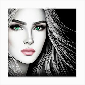 Portrait Of A Woman With Green Eyes Canvas Print