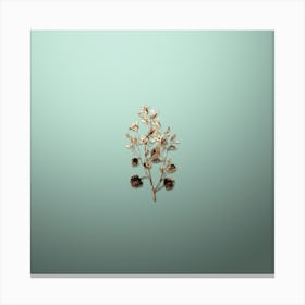 Gold Botanical Dalmatian Wall Campanula on Mint Green n.0630 Canvas Print