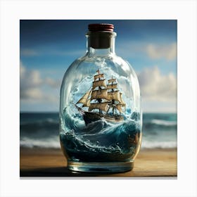 Ship In A Bottle 2 Canvas Print