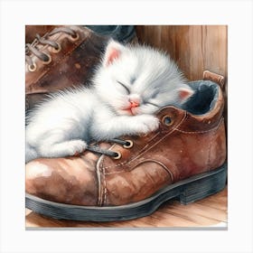 Kitten Sleeping In A Shoe 2 Canvas Print