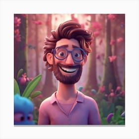 Man In A Forest Canvas Print