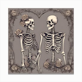 Skeleton Couple Canvas Print