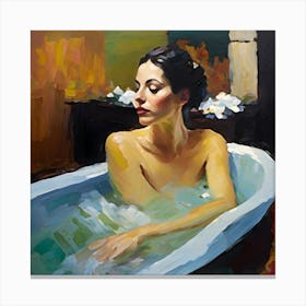 Woman In A Bath 4 Canvas Print