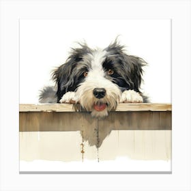 Dog On A Fence 3 Canvas Print