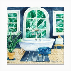 Tropical Bathroom1 Canvas Print