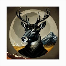 Deer In The Mountains Canvas Print