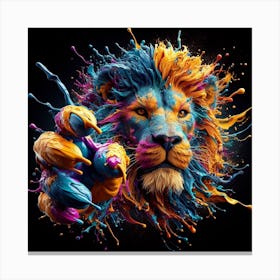 Colorful Lion Canvas Print