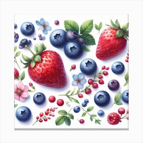 Strawberry and Blueberry 2 Canvas Print