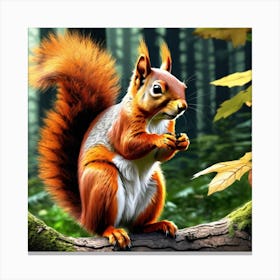 Squirrel In The Forest 398 Canvas Print