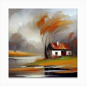 House By The Lake Canvas Print