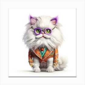 Cat In Glasses Canvas Print