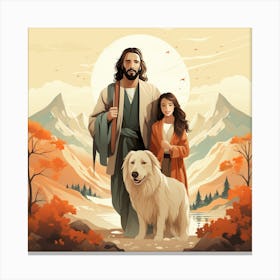 Jesus And His Family Canvas Print