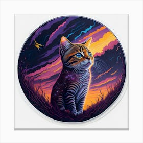 Cat Colored Sky (86) Canvas Print