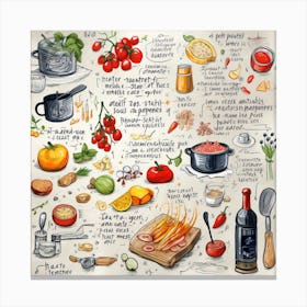 Cooking Recipes Sketchnote 10 Canvas Print