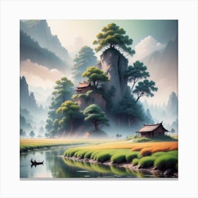 Asian Landscape Painting Canvas Print