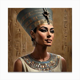 Regal Portrait Of An Ancient Egyptian Woman Nefertiti Canvas Print