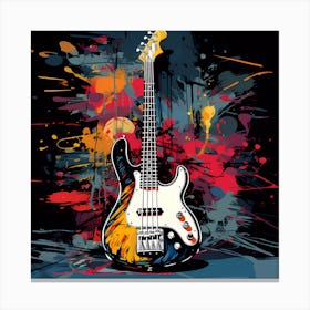 Pop Art Punk Style Bass Guitar 1 Canvas Print