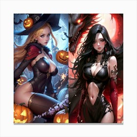 Two Witches Canvas Print