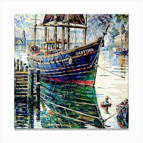 Docking Boat - Abstract - Acrylic Canvas Print