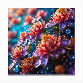 3d Floral Art Canvas Print
