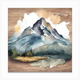 Watercolor Of Mountains Canvas Print