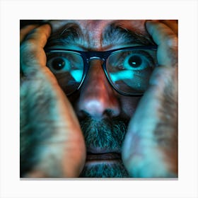 Man In Glasses With Glasses Canvas Print