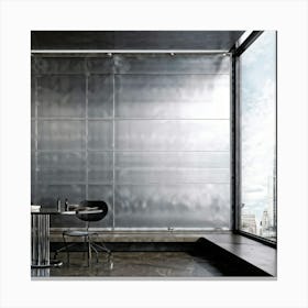 A Sleek Wallpaper Illustration Of An Industrial Metal Banner Delightfully Adorned With Polished Chr (4) Canvas Print