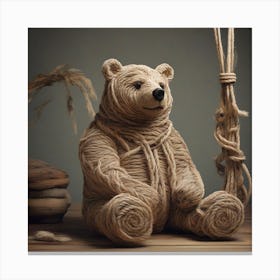 A Bear made of rope 1 Canvas Print