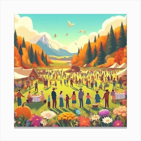 Autumn Festival In The Park Canvas Print