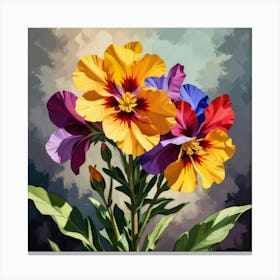 Wallflower Floral Botanical Vintage Poster Flower Art Print Canvas Print