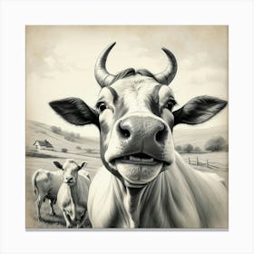 Cows In The Field 1 Canvas Print