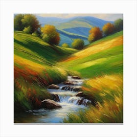 Stream In The Grass Canvas Print