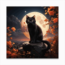 Fantasy Black Cat Canvas Print