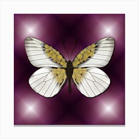 Mechanical Butterfly The Aporia Crataegi On A Purple Background Canvas Print