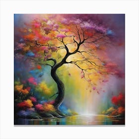 Tree By The Water, A Delight of Nature, Enchanting And Picturesque Canvas Print