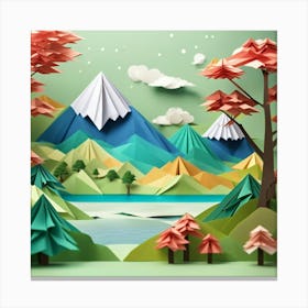 Origami Landscape Canvas Print