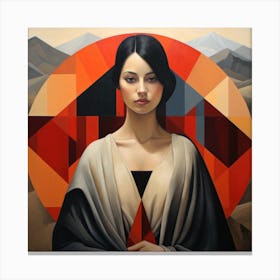 Geometric Chilean Woman 02 Canvas Print