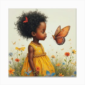 Butterfly Visit Children's Canvas Print