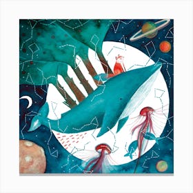 Fox And Whale 4 Canvas Print