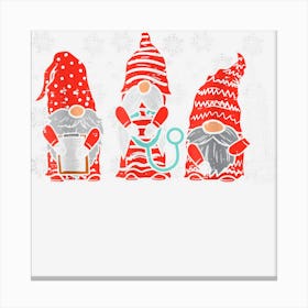 Nurse Christmas Gnomes Cute Xmas Nurses Women Nursing Canvas Print