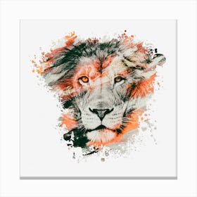 Lion Painting Blots Animal Canvas Print