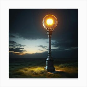 Street Lamp At Night Canvas Print