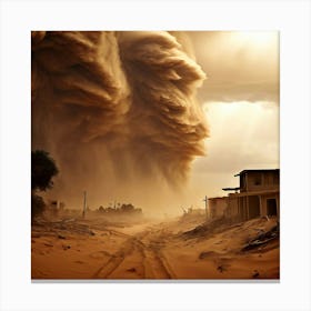 A Towering Wall Of Dust Taller Than Any Skyscraper Looms On The Horizon Canvas Print