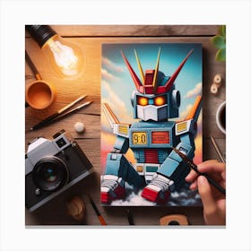 Gundam Robot Canvas Print